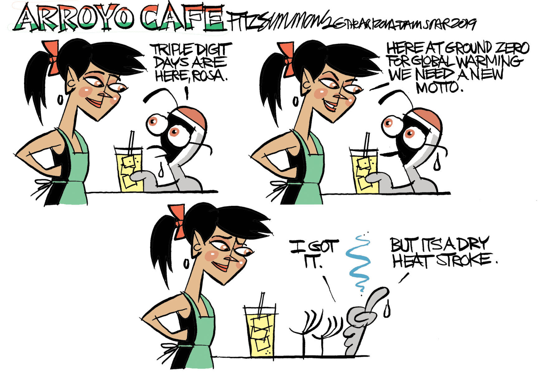 Daily Fitz Cartoon: Arroyo Cafe Summer